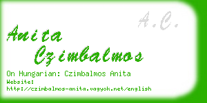 anita czimbalmos business card